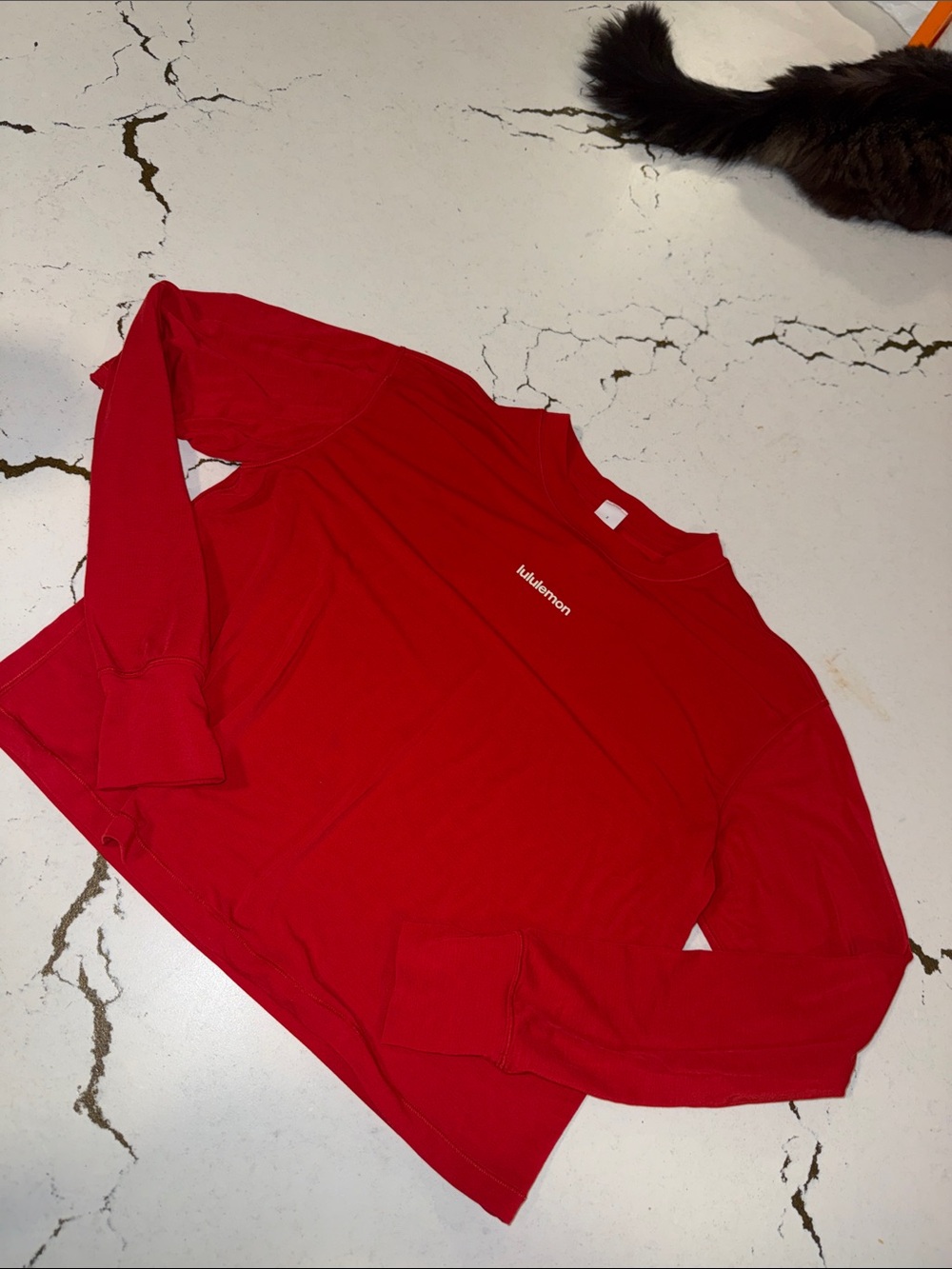 lululemon athletica Red Crop Long-Sleeve Top